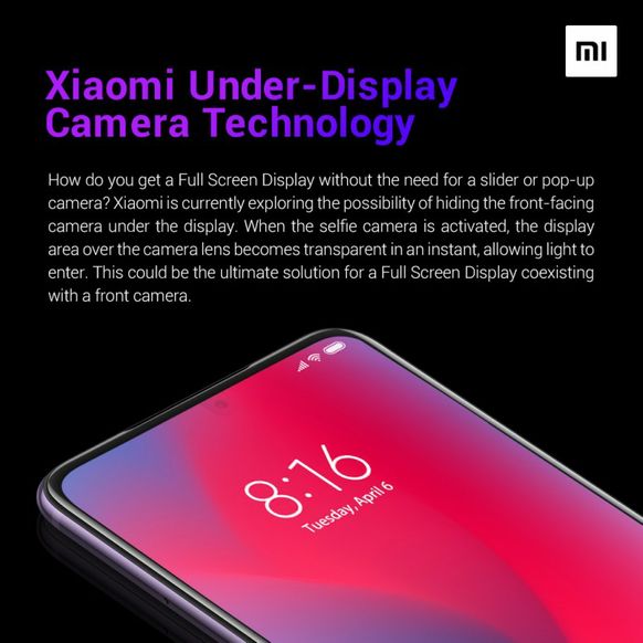 Xiaomi under-display camera