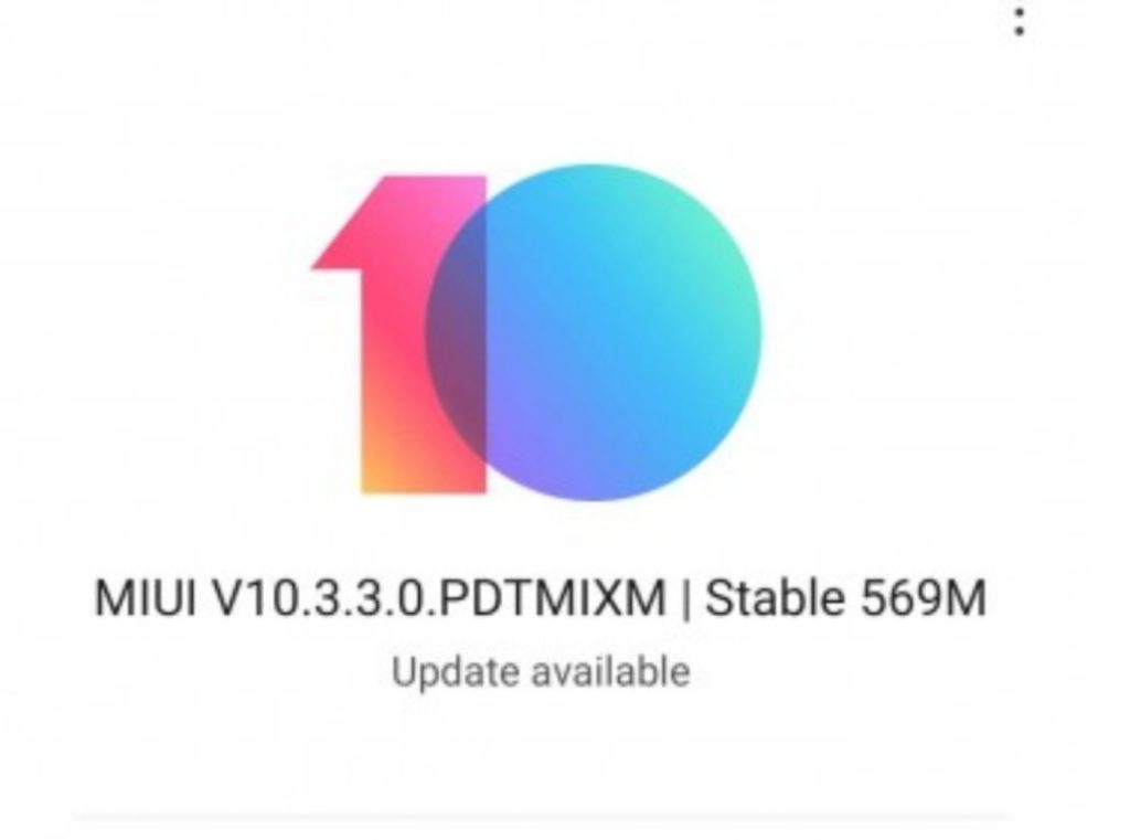 Miui v10.3.3.0 PDTMIXM stable