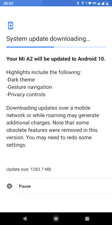 Xiaomi MI A2 Android 10 Stable