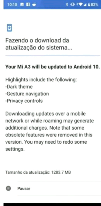 Xiaomi MI A3 Android 10 update