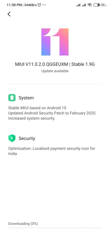 Redmi Note 8 Pro Android 10 update