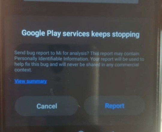 Google play services keeps stopping