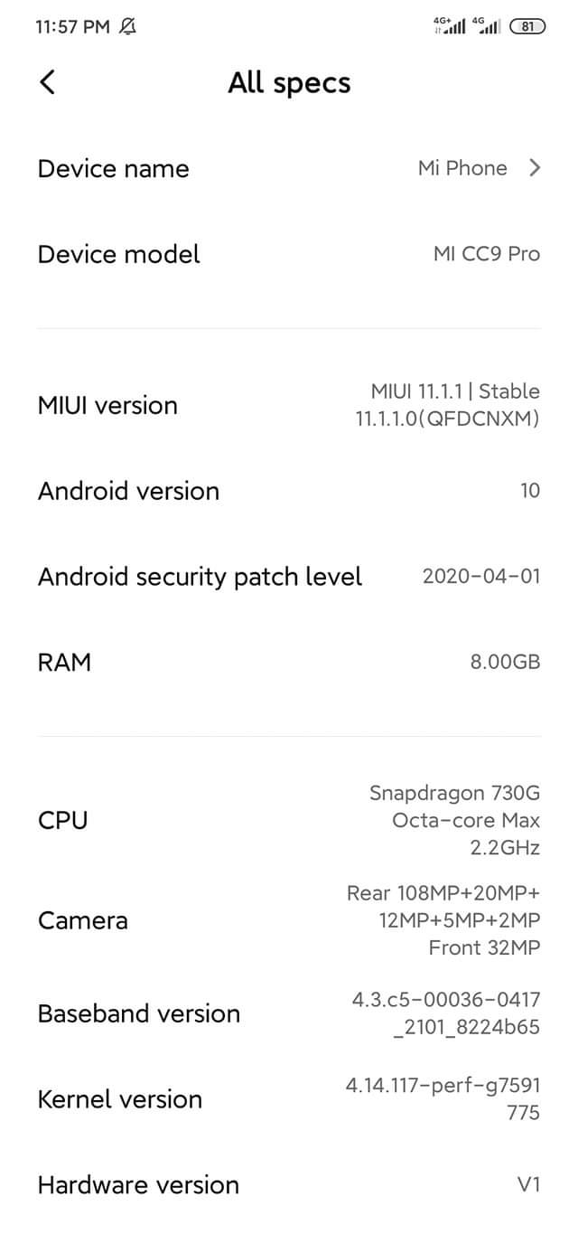 Actualización de Android 10 para mi cc9 pro