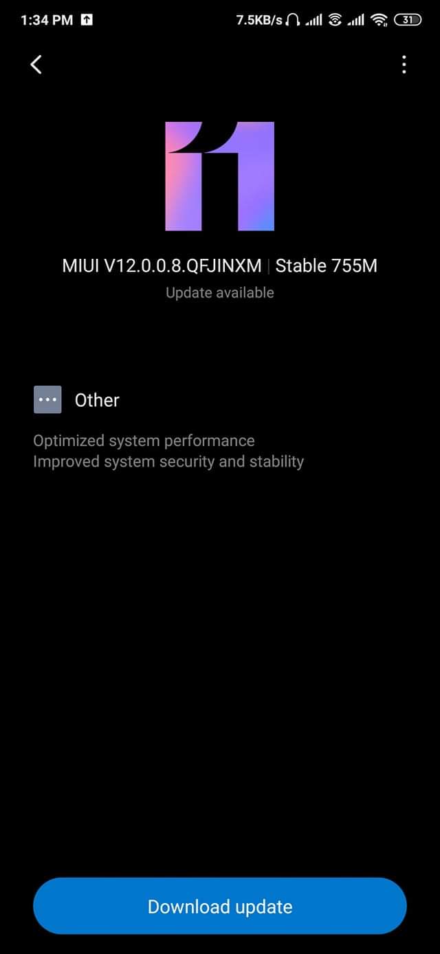 MIUI 12 Beta Stable update for Redmi K20 in India