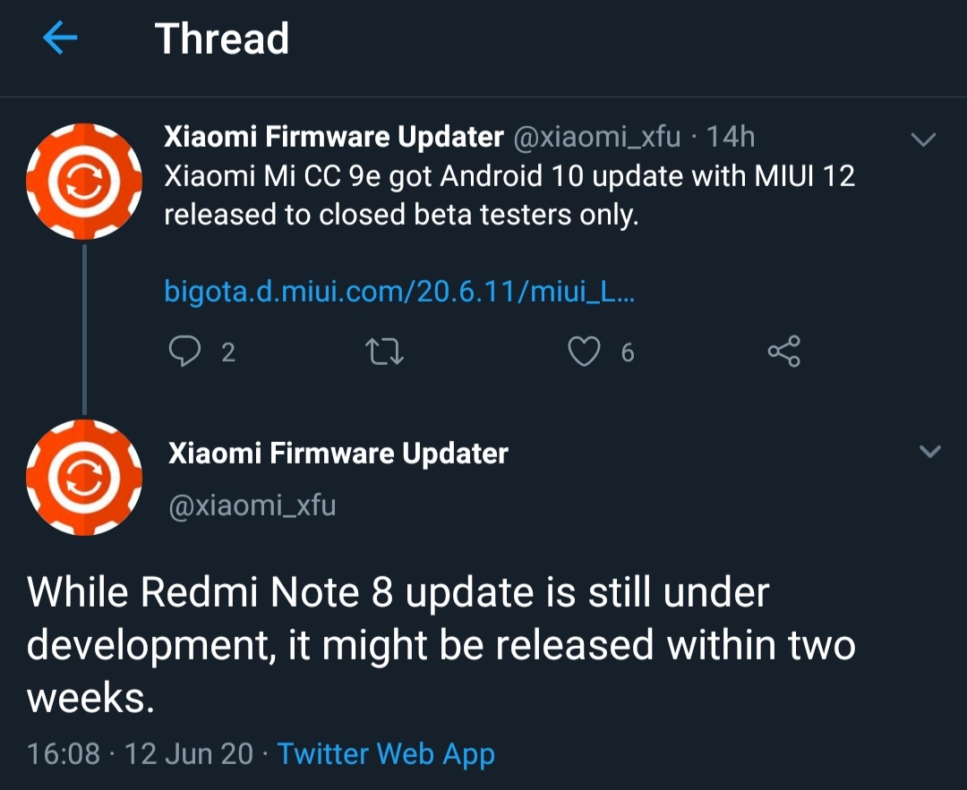 Mi cc9e Android 10 update