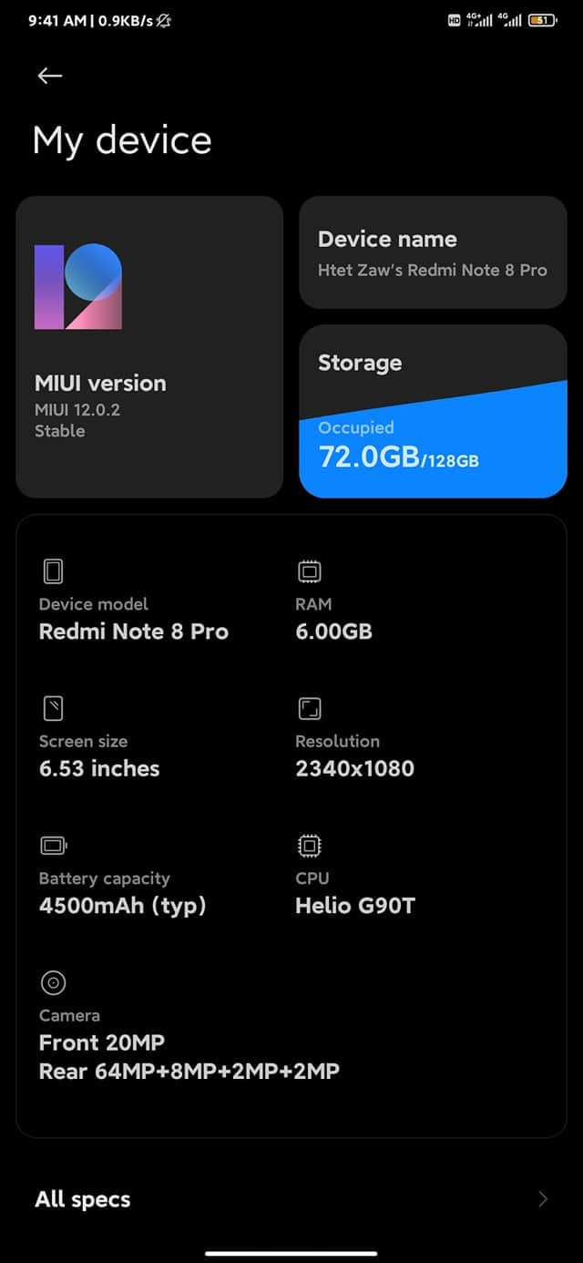 MIUI 12 update for Redmi Note 8 Pro