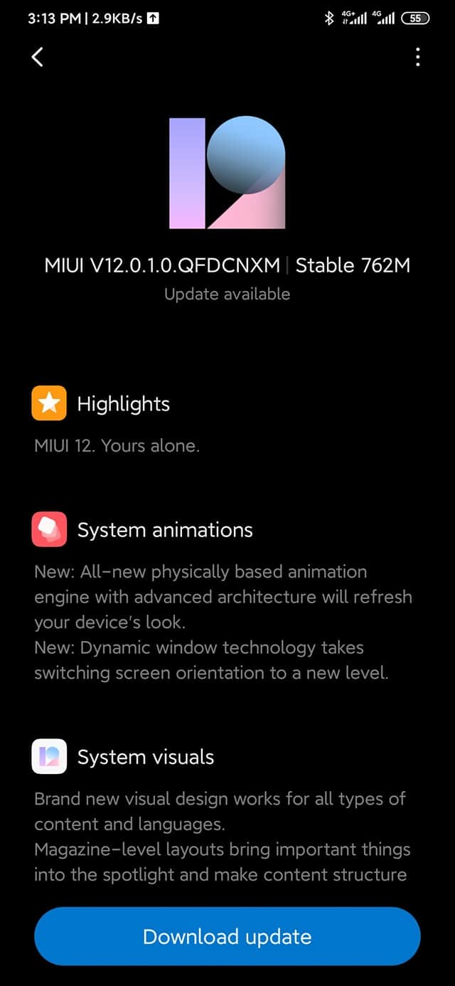 Stable MIUI 12 update for Xiaomi Mi cc9 pro
