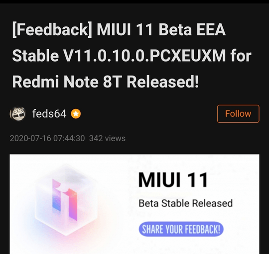 Redmi Note 8T Android 10