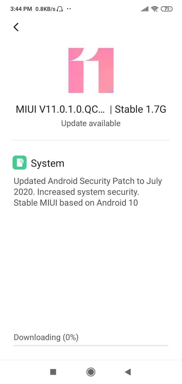 Android 10 update for Redmi 8A