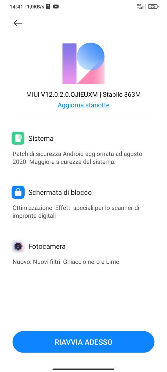 MIUI 12 update for mi 10 lite