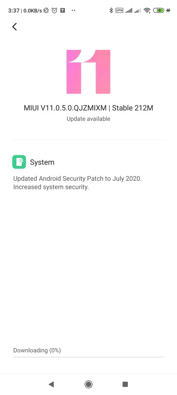 Miui 12 update for Redmi Note 9 Pro