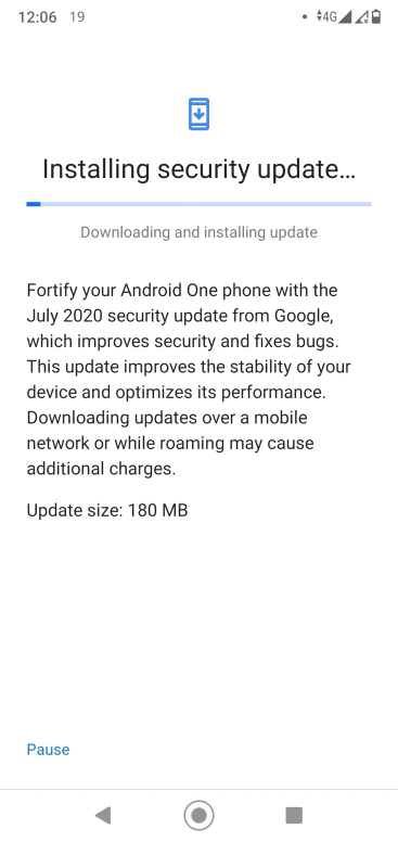 July security patch update for Mi A2 Lite