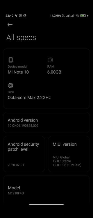 Mi note 10 update