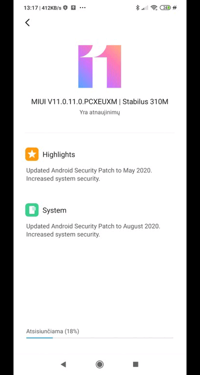 New Redmi Note 8t stable update