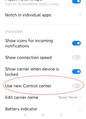 How to enable the new MIUI 12 control Center