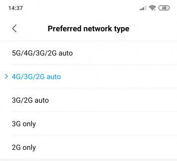 5G network option