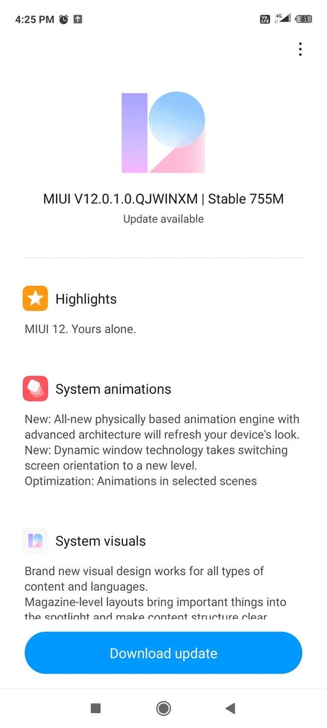 Stable MIUI 12 update for the Redmi Note 9 Pro 