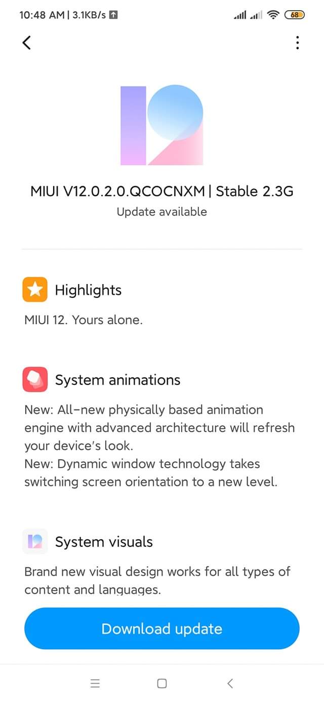 Stable MIUI 12 update for the Redmi Note 8