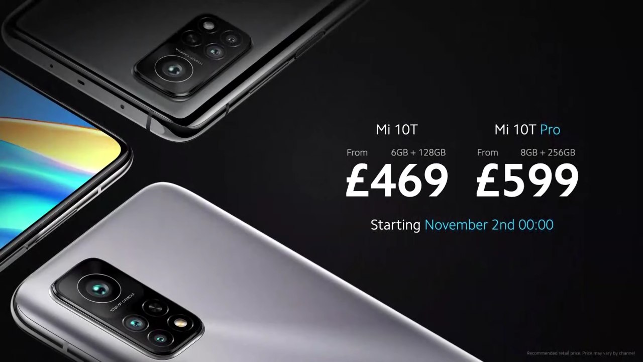 Xiaomi Mi 10T and Mi 10T pro pricing in the UK
