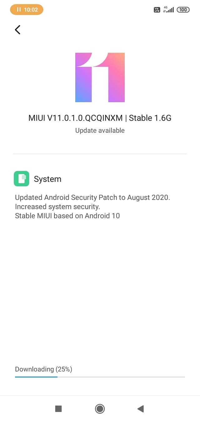 Android 10 update for the Redmi 8A Dual