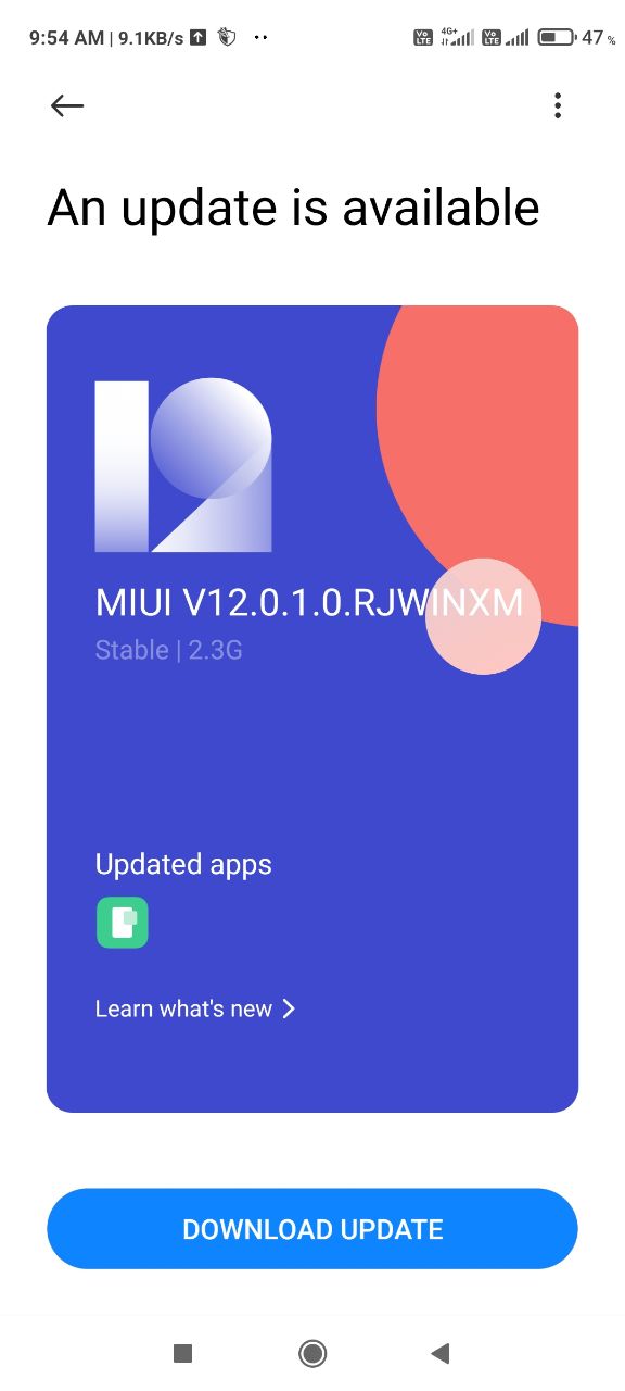 Redmi Note 9 Pro stable MIUI 12 update
