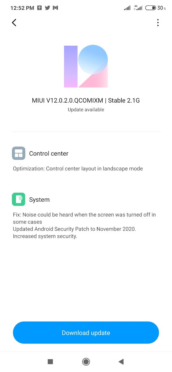 New MIUI 12 update for the Global Redmi Note 8