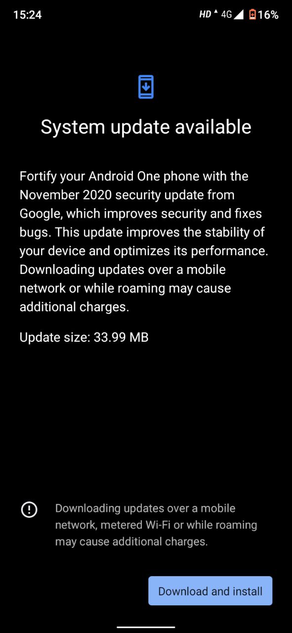 November security patch update for the Mi A3