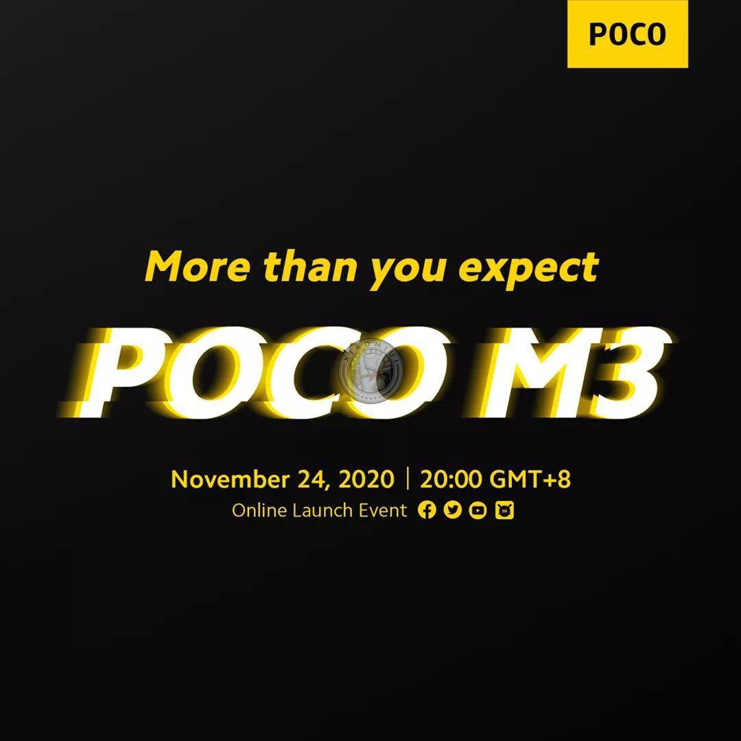 POCO M3 official launch on November 24