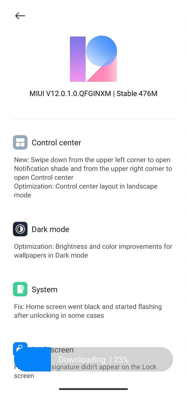 Stable MIUI 12 update for Redmi Note 7/7S