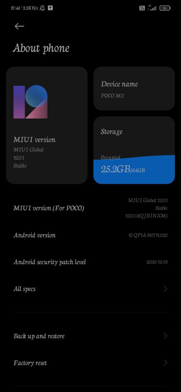 POCO M2 Stable MIUI 12 update released in India