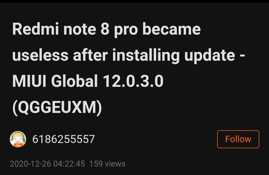 Latest Redmi Note 8 Pro update