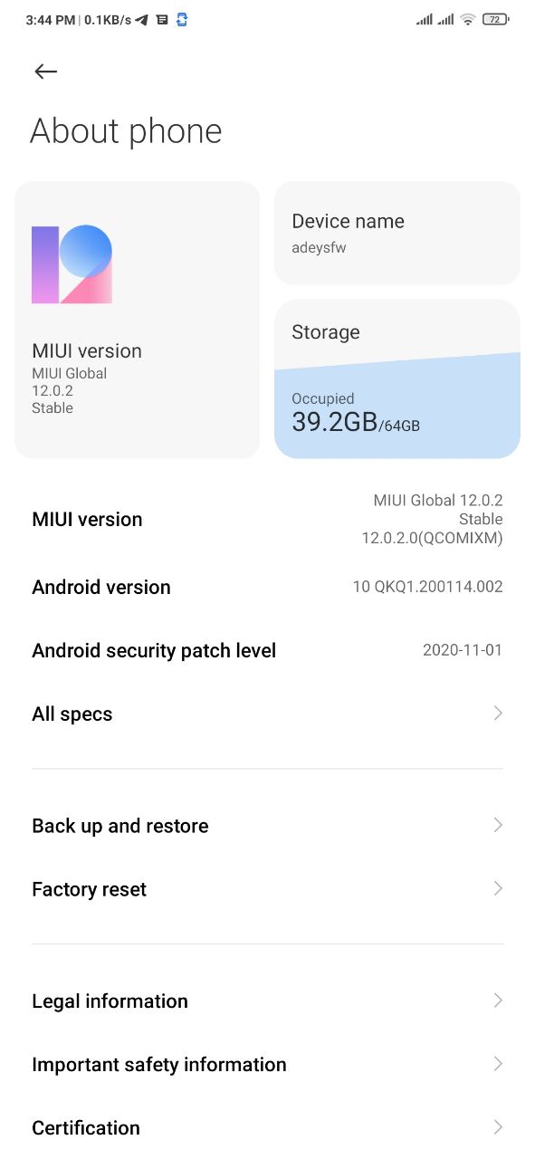 second MIUI 12 based Android 10 update