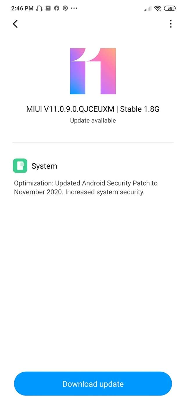 New Redmi 9 stable update in Europe