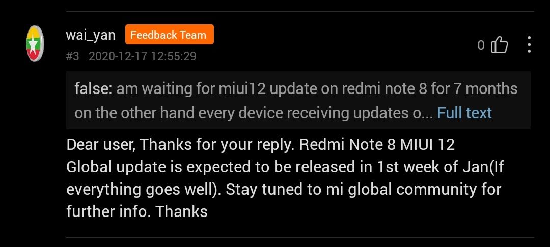 Next MIUI 12 update for Redmi Note 8 