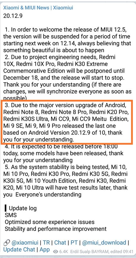Xiaomi phones to receive Android 11 update