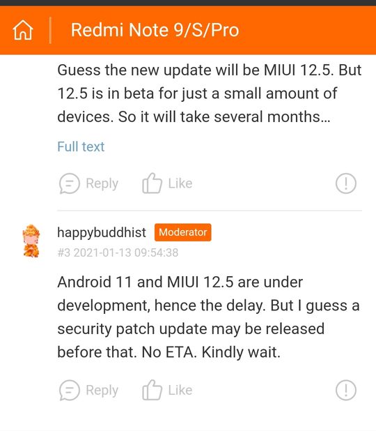 New update for Redmi Note 9 Pro