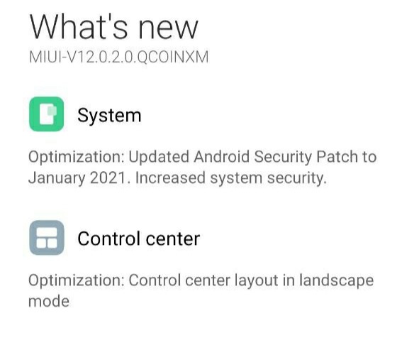 New update for the Redmi Note 8
