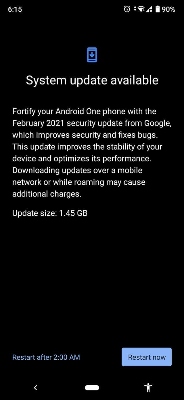 February security patch update for the Mi a3