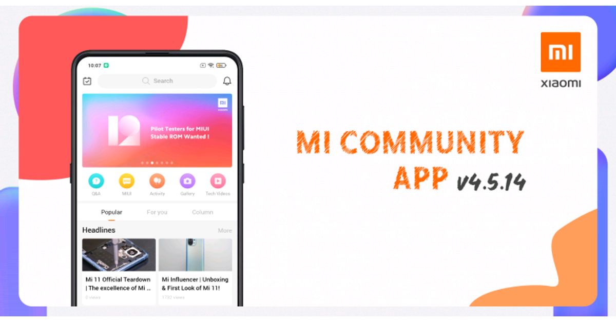 Download and install the new version of the Mi Community app