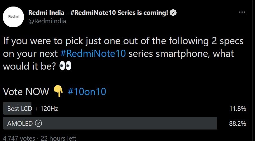 Redmi Note 10 series phone
