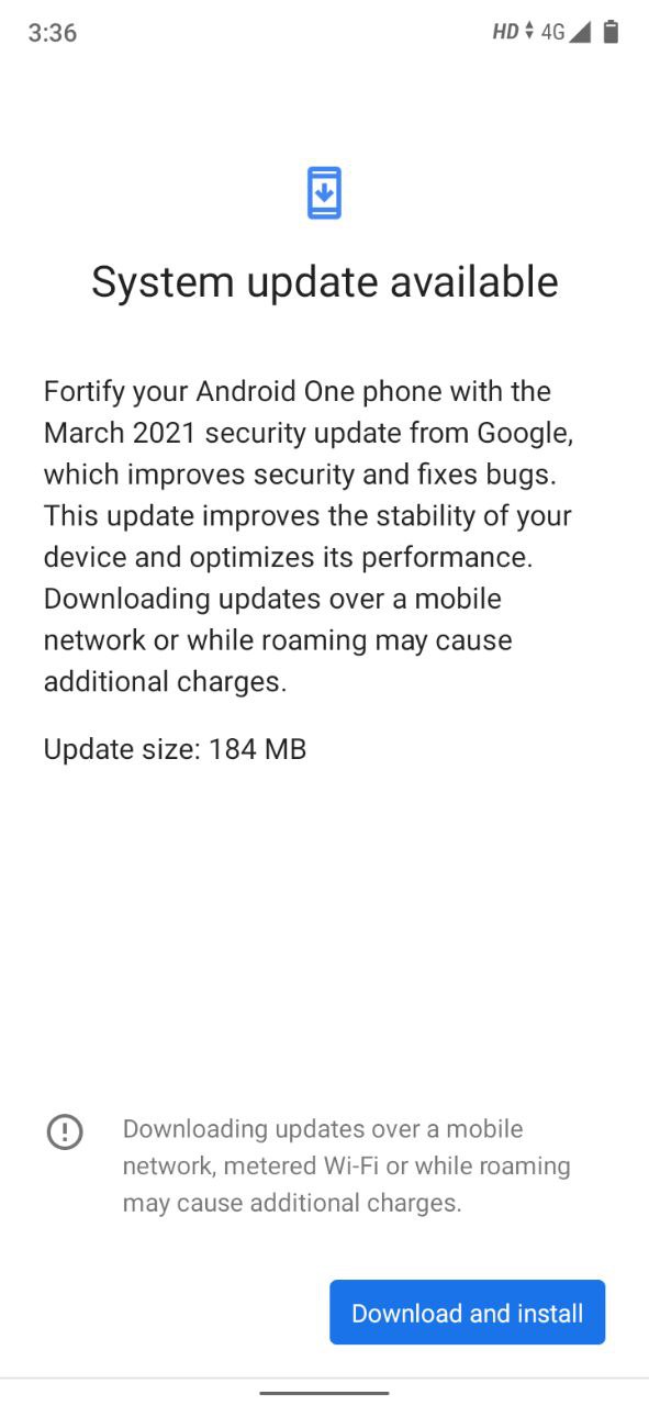 March security patch update for the Mi A3