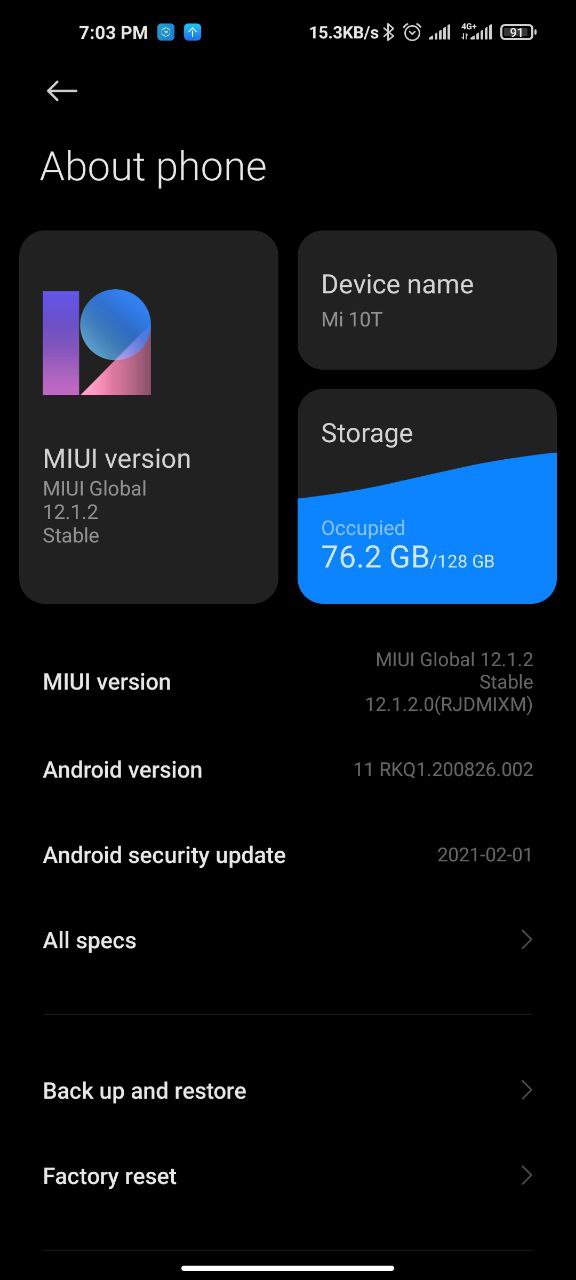 Mi 10t and Mi 10 pro stable update