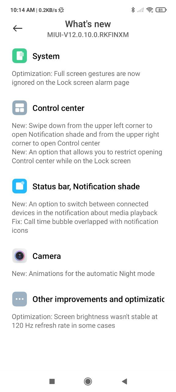 Latest Redmi Note 10 pro / max update