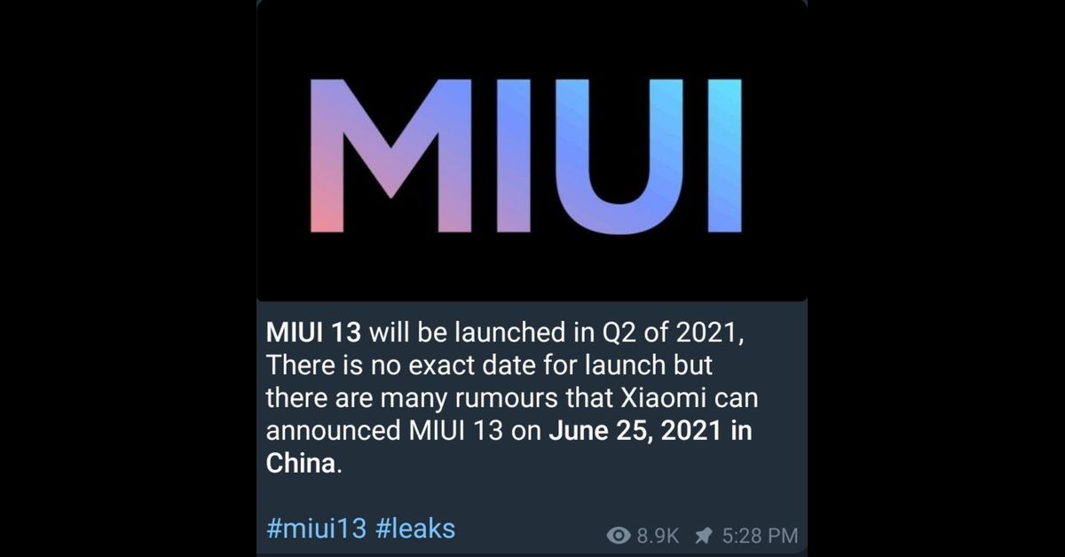 MIUI launching in Q2 2021
