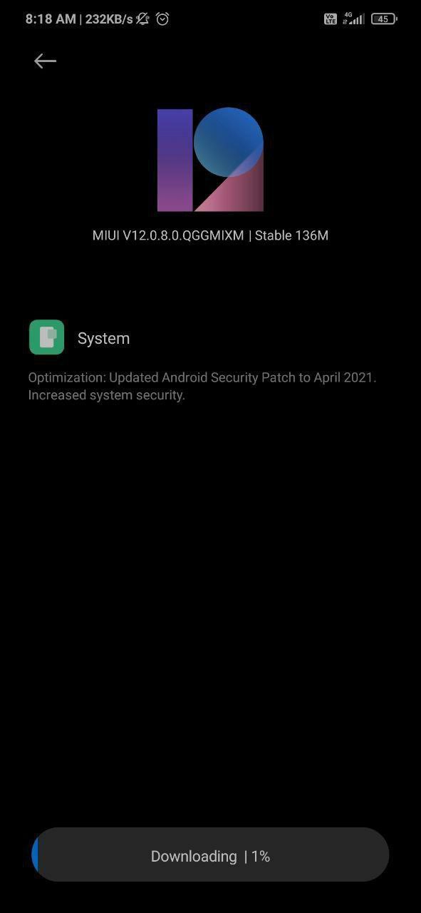 New stable Redmi Note 8 Pro update