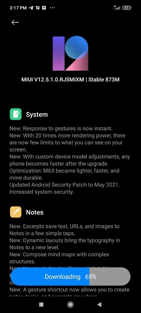 Xiaomi mi 10T lite miui 12.5 update