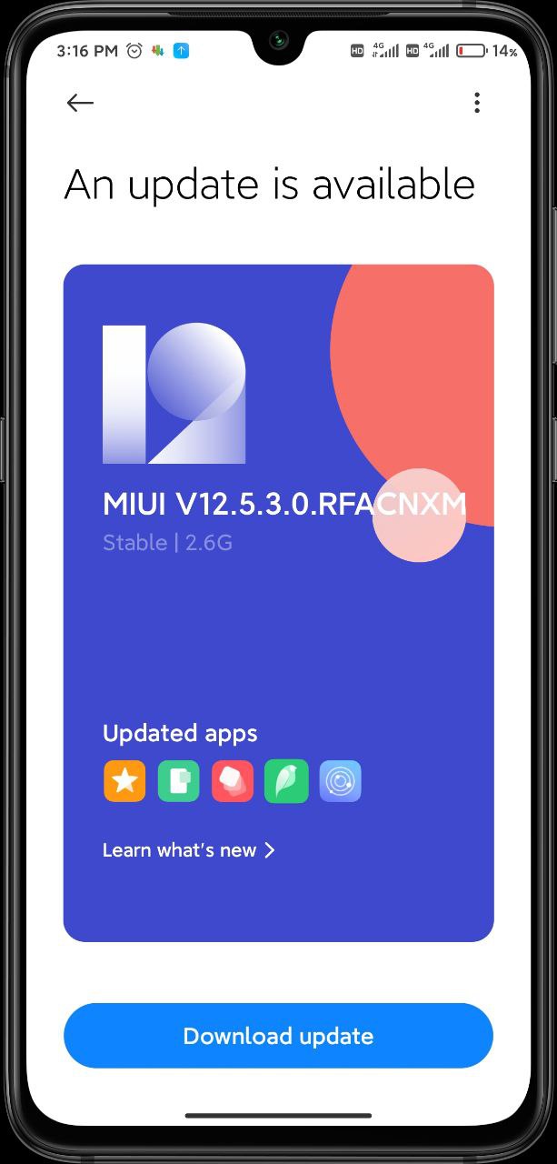 Android 11-based miui 12.5 update for Mi 9