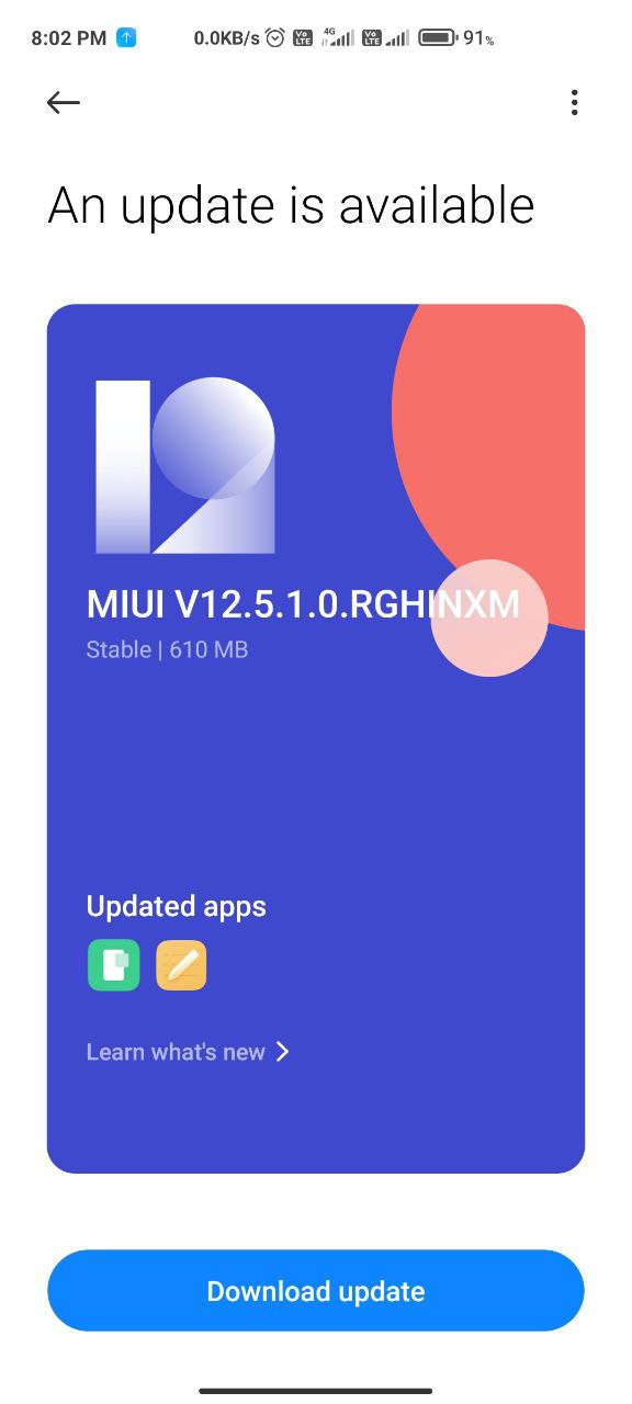 POCO X2 MIUI 12.5 update