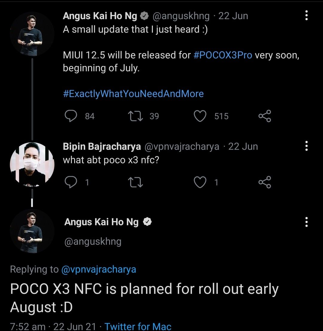 POCO X3 NFC MIUI 12.5 rollout 