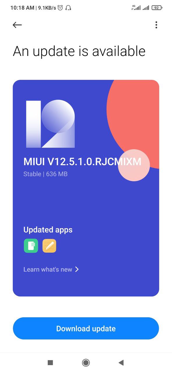 Global Redmi 9 MIUI 12.5 update